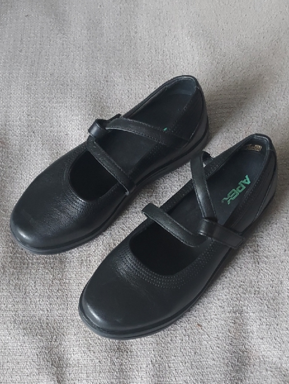 APEX Leather Women's Black Mary Jane Comfort Shoes Sz-7.5